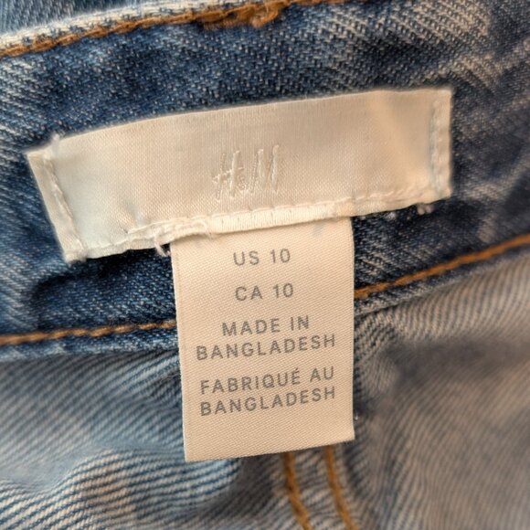 H&M Wide Leg Cropped Medium Wash Jeans - Picture 6 of 7